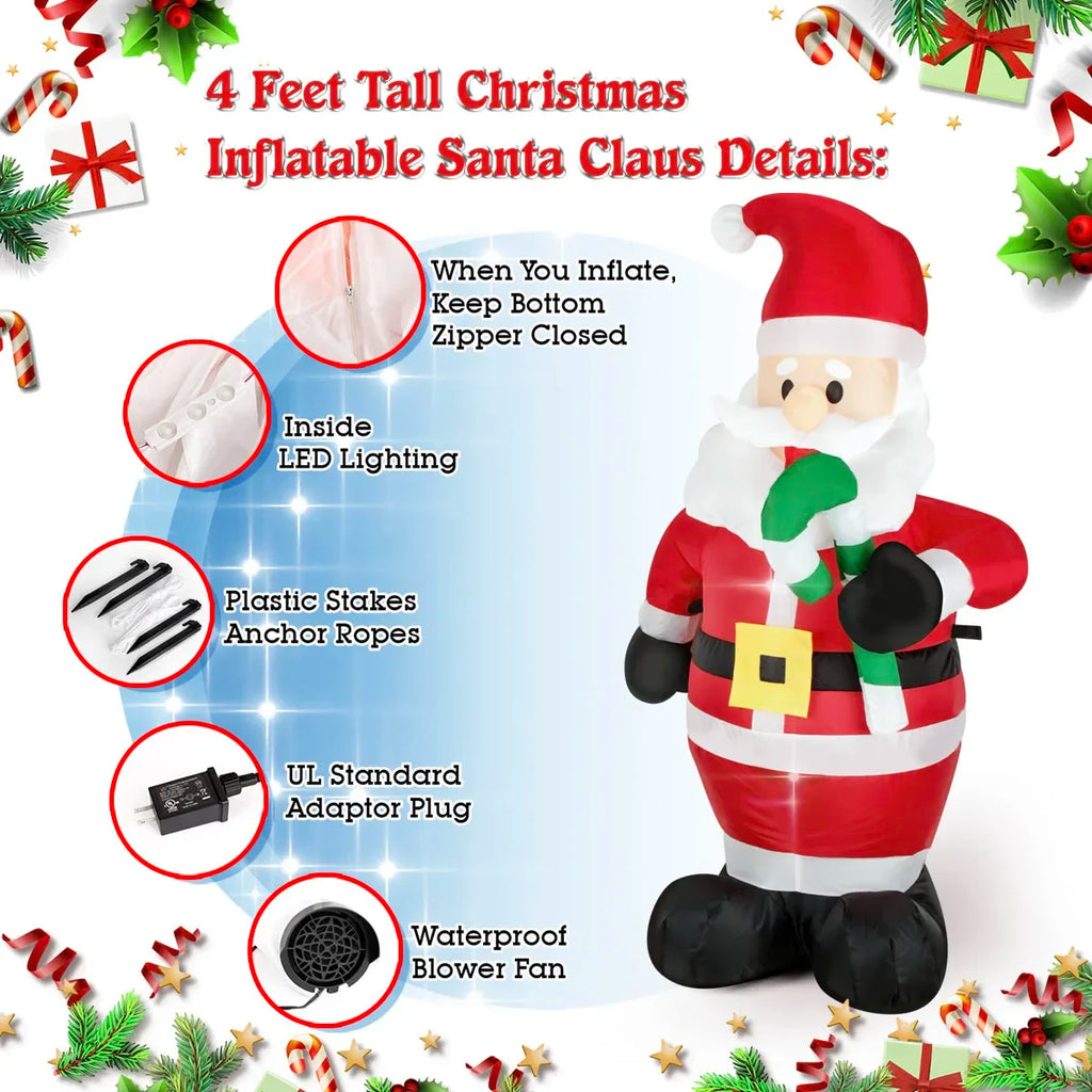 Decorações infláveis de natal-ramo boneco de neve, papai noel, homem de gengibre, saco de presente boneco de neve luz led decorações de gramado