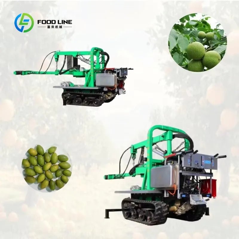 Máquina Colheitadeira e Vibradora de Árvores Frutíferas Personalizada com Alta Eficiência e Esteiras Duráveis para Cítricos, Azeitonas e Amêndoas