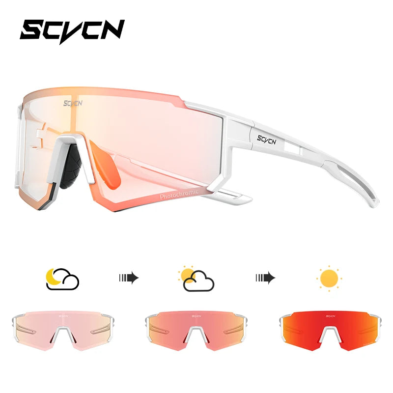 SCVCN Outdoor Cycling Sunglasses Men's MTB Bike Glasses Sports Mountain Climbing Fishing Women's Bicycle Cycling UV400 Goggles