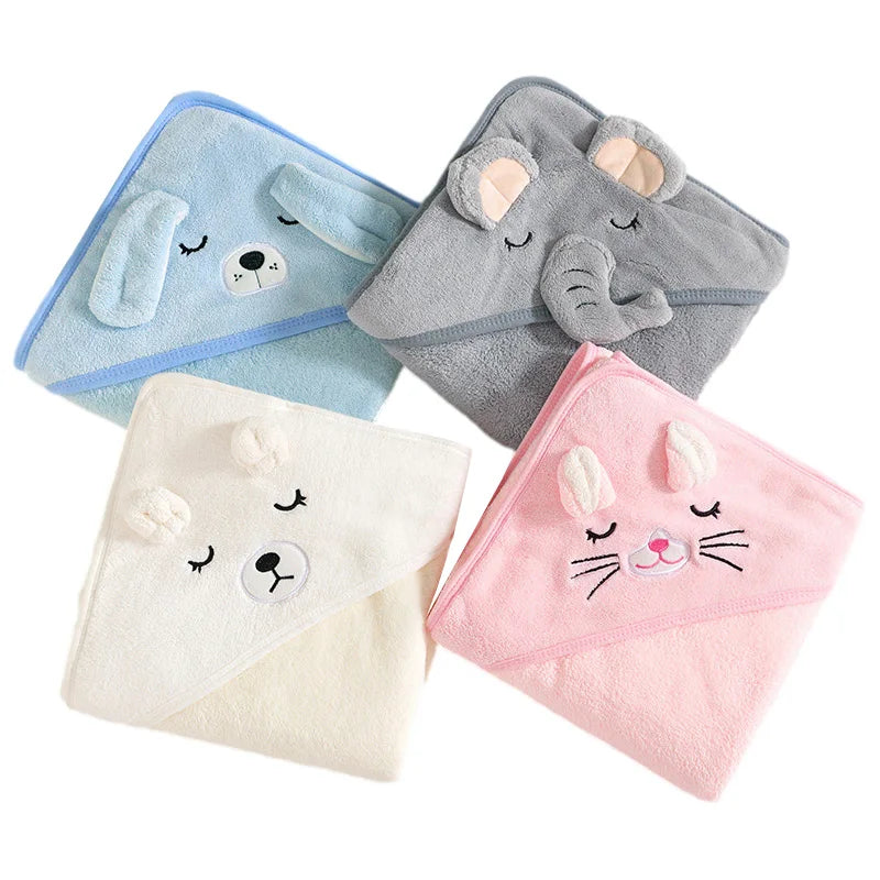 Toalhas de Banho para Bebês com Capuz de Animais em Desenho Animado, Macias, para Recém-Nascidos, Manta, Robe de Banho para Crianças, Envoltório Quente para Dormir para Meninos e Meninas