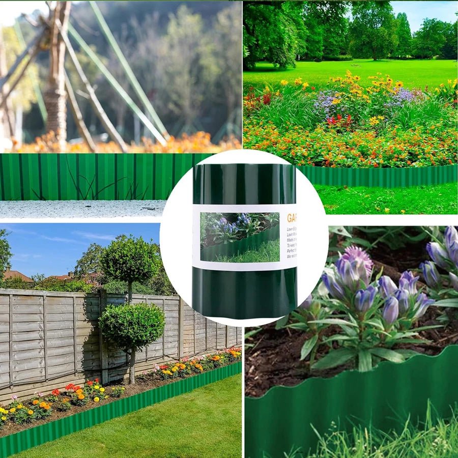 Borda de paisagem de plástico para gramado, borda ondulada para jardim, borda para gramado, faça você mesmo, canteiros de flores vegetais, decoração