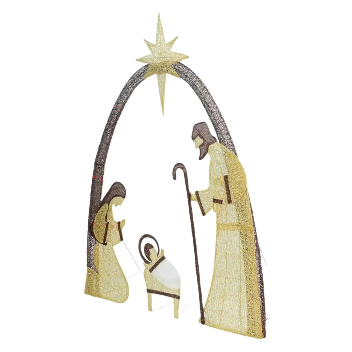 Presilha de Natal com Iluminação LED para Jardim, Decoração de Natal para Gramado, Presilha de Presépio, Enfeite de Natal, Decoração de Ano Novo