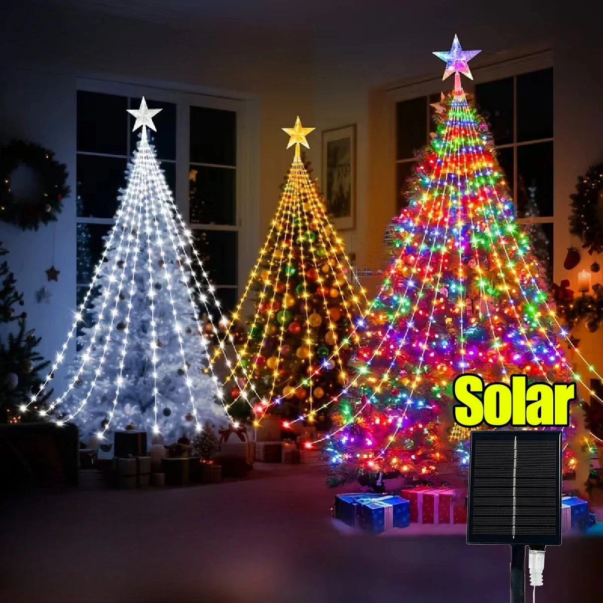 Led ao ar livre decorações da árvore de natal luzes usb 2/3m à prova dwaterproof água luzes da corda de fadas 8 modos quintal interior iluminação festa casamento
