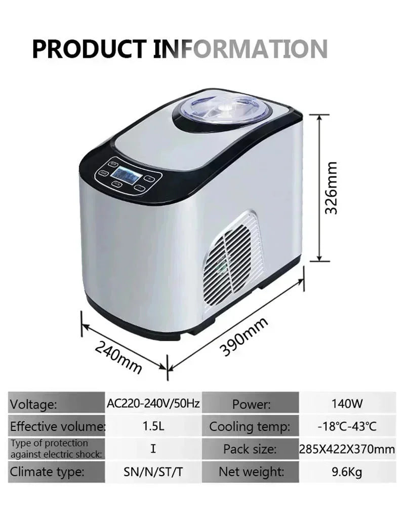220v 140w inteligente automático comercial máquina de sorvete macio duro termostato ajustável manter frio máquina de gelato doméstico