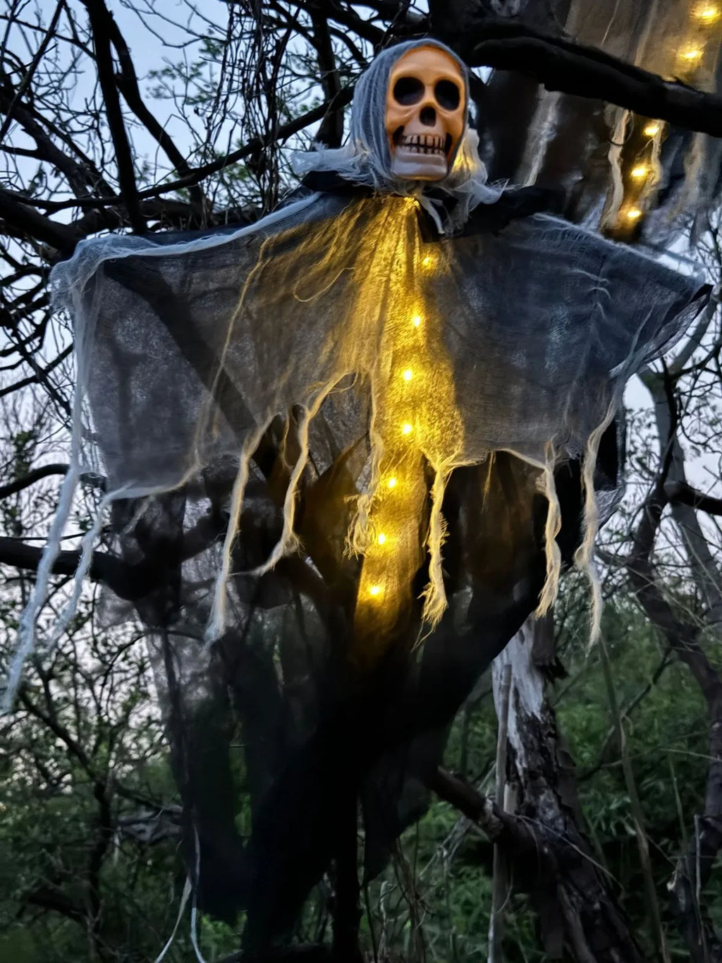 Halloween pendurado decorações fantasma crânio assustador gaze tecido para casa assombrada varanda adereços assustadores festa de terror pendurado ornamentos