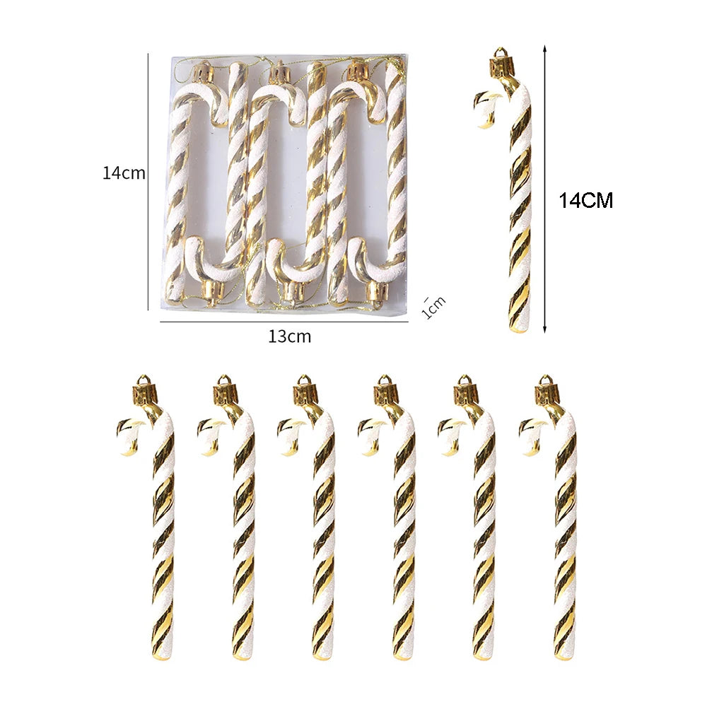 Decorações de doces para árvore de natal, bastão de doces vermelho e dourado, pinhas, decoração de casa de natal 2025, enfeite de árvore de natal