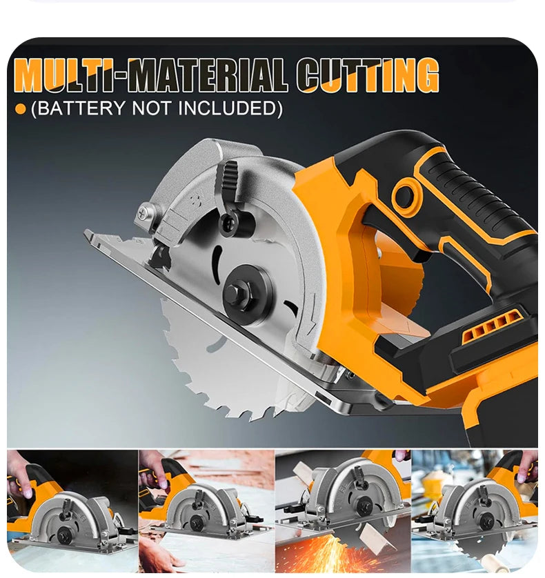Serra circular elétrica sem escova Electric Goddess 5 polegadas ﻿ Para bateria Dewalt 20V ﻿ Ferramenta elétrica de serra portátil sem fio para carpintaria de 1000 W ﻿