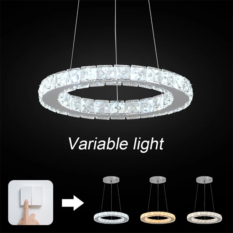 Led anel de luxo luzes pingente para sala estar jantar lustre moderno decoração casa lâmpada do teto nordic luminária lustre