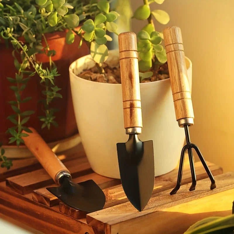 Mini Kit Jardinagem com Rake Trowel e Pá, Garden Tool Set, Plantas Suculentas e Cultivo do Solo