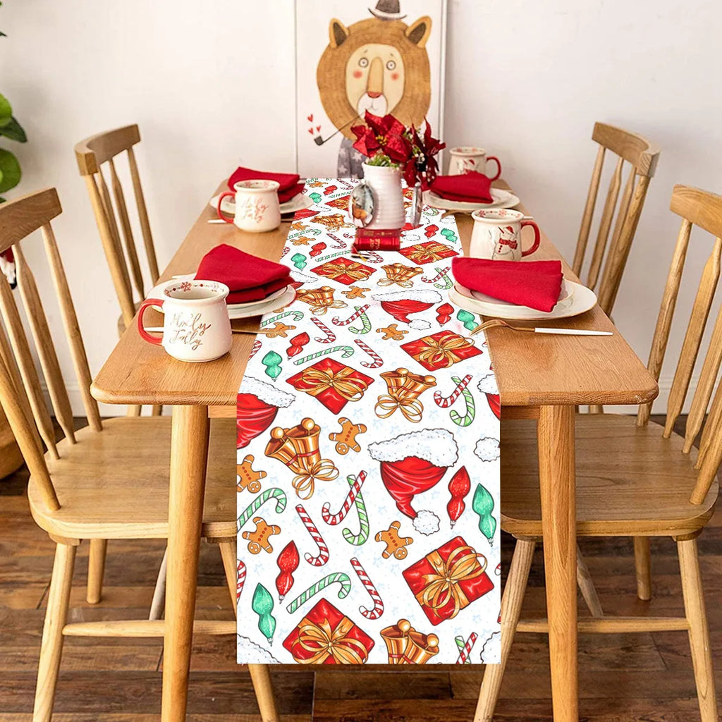Natal papai noel corredor de mesa navidad natal noel árvore boneco de neve bandeira de mesa feliz natal decoração para casa 2025 ano novo 2026