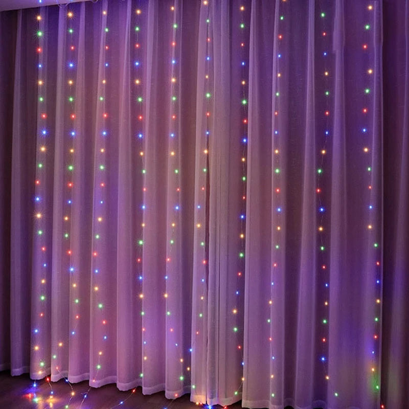 Guirlanda de cortina de luzes de natal para decoração de natal para casa enfeites de natal presentes de natal Navidad 2025 decoração de ano novo