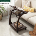 Mesa de centro móvel de madeira maciça, prateleira de armazenamento para sala de estar, mesa lateral dobrável para sofá de sala de estar, mesa de cabeceira de madeira maciça para quarto