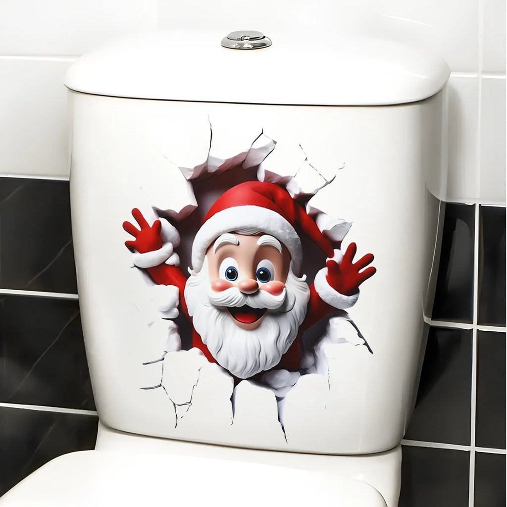 Natal boneco de neve adesivo higiênico feliz natal festa decoração 2025 natal decoração do banheiro navidad natal presente de ano novo 2026