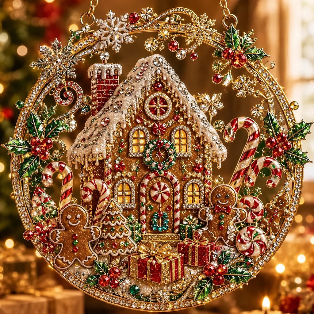 Enfeite de Natal Redondo para Pendurar, Enfeite de Natal Redondo em Acrílico, Criativo Enfeite de Natal em Acrílico para Pendurar