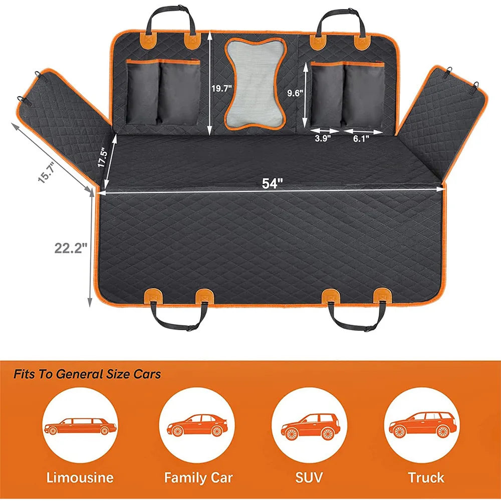 Capa de Assento de Carro Universal Impermeável para Animais de Estimação, Capa de Assento para Cães para o Banco Traseiro com Janela de Malha, Dupla Camada Reforçada Anti-Sujeira