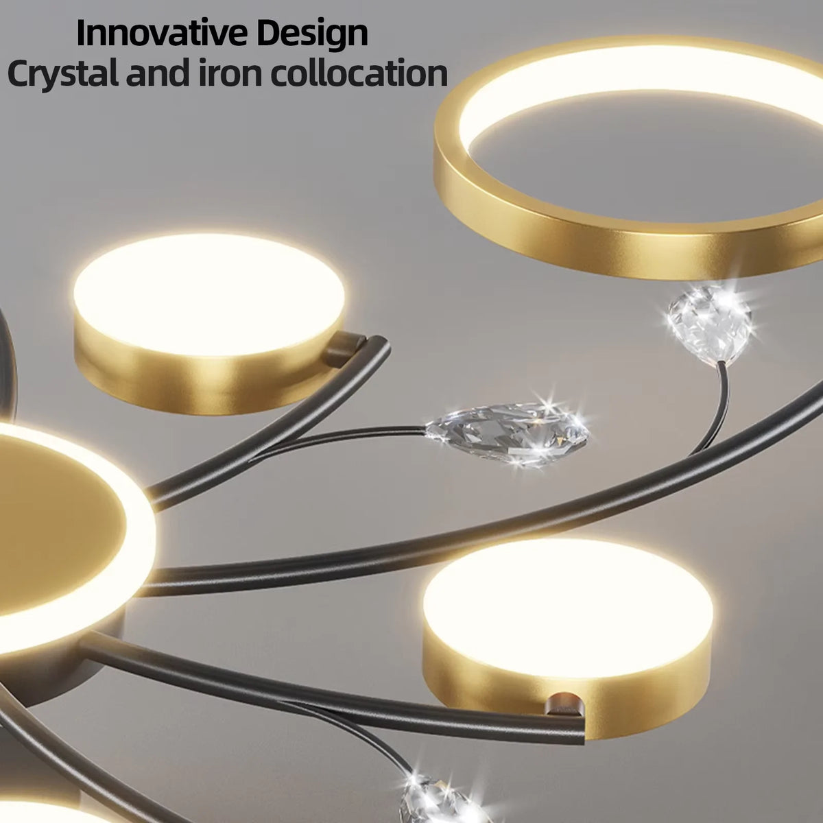 IRALAN-Lustre LED moderno para sala de estar, lustre redondo para cozinha, controle remoto inteligente, luz interior