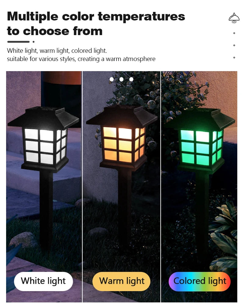 LED Solar Lawn Light para exterior, impermeável Path Light, Jardim e Estrada, Decoração de Pátio, Luminárias de Paisagem, IP65