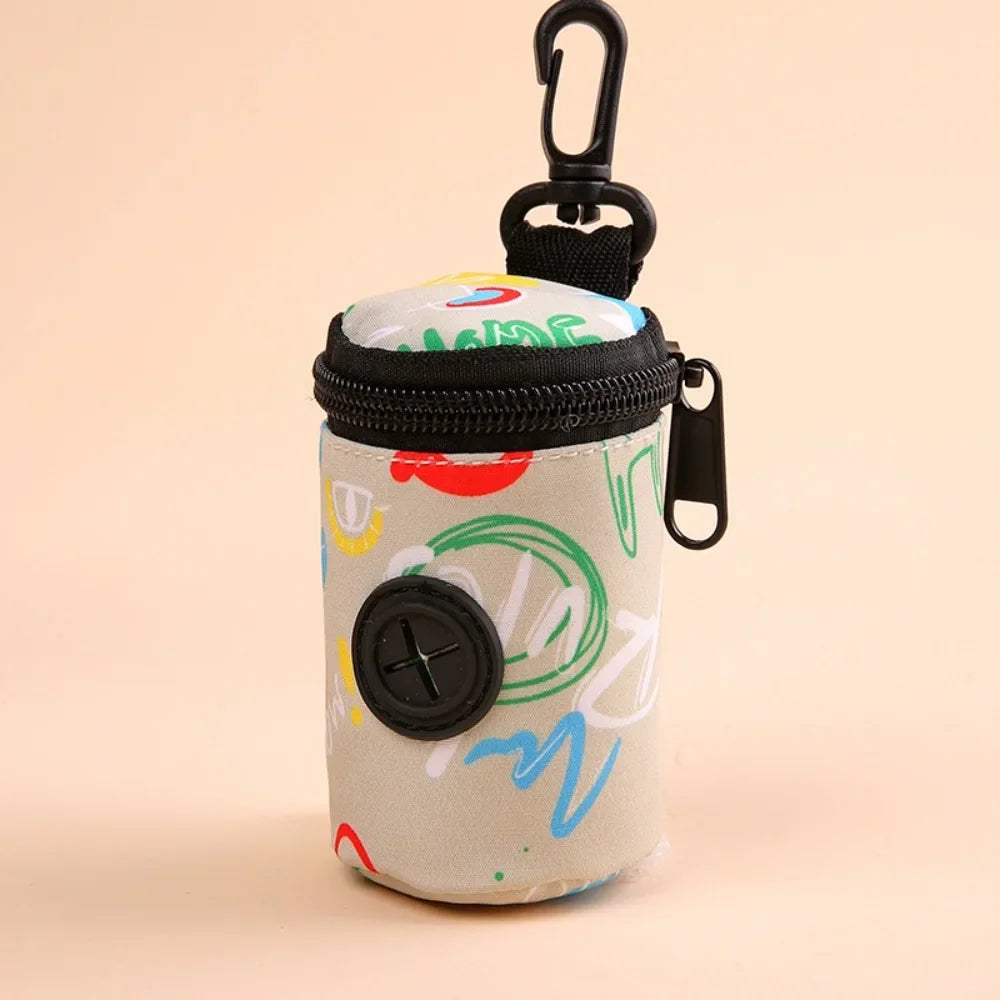 Hangable cão cocô saco dispensador zíper cães andando acessório saco de resíduos titular portátil bonito sacos de lixo organizador suprimentos para animais de estimação