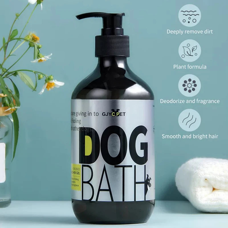 Shampoo para animais de estimação, para cães, pele seca, alívio de coceira, anti-pulgas, banho, chuveiro para animais de estimação, anti-rasque, gatos, cuidados com o cabelo, limpeza, gel de banho, sabonete