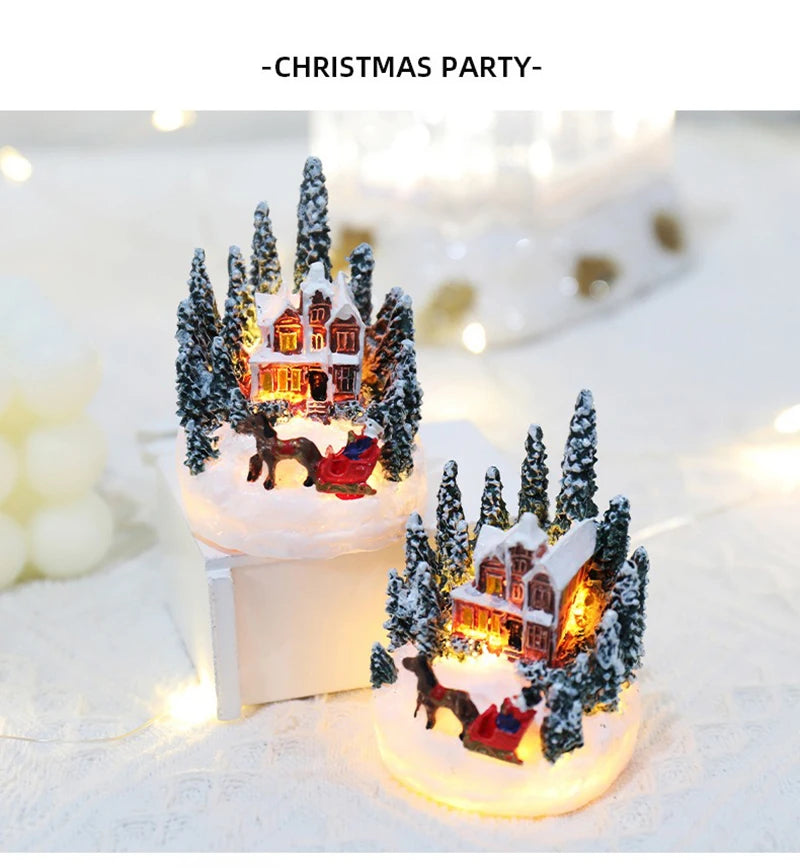 Decorações de natal led luzes da noite luminosa micro paisagem casa presente criativo das crianças natal ano novo ornamentos