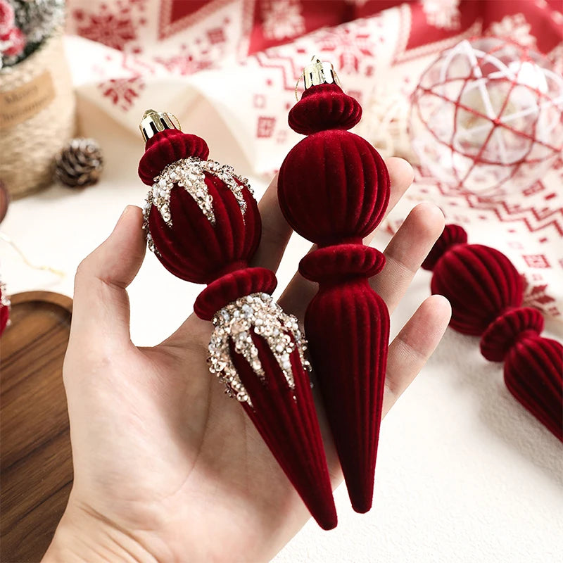 1 caixa de bolas de Natal Red Velvet, enfeites pendentes para árvore de Natal, decoração para festas em casa, presentes de Natal e Ano Novo 2026