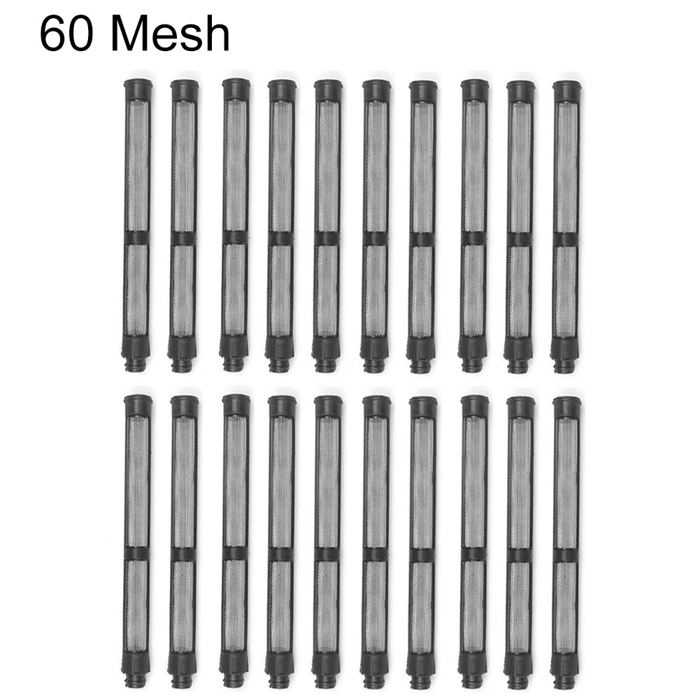20 pçs 60/100/150 malha airless pintura pulverizador filtros alta filtragem airless pintura pulverizador filtro 11x110mm acessórios da ferramenta elétrica