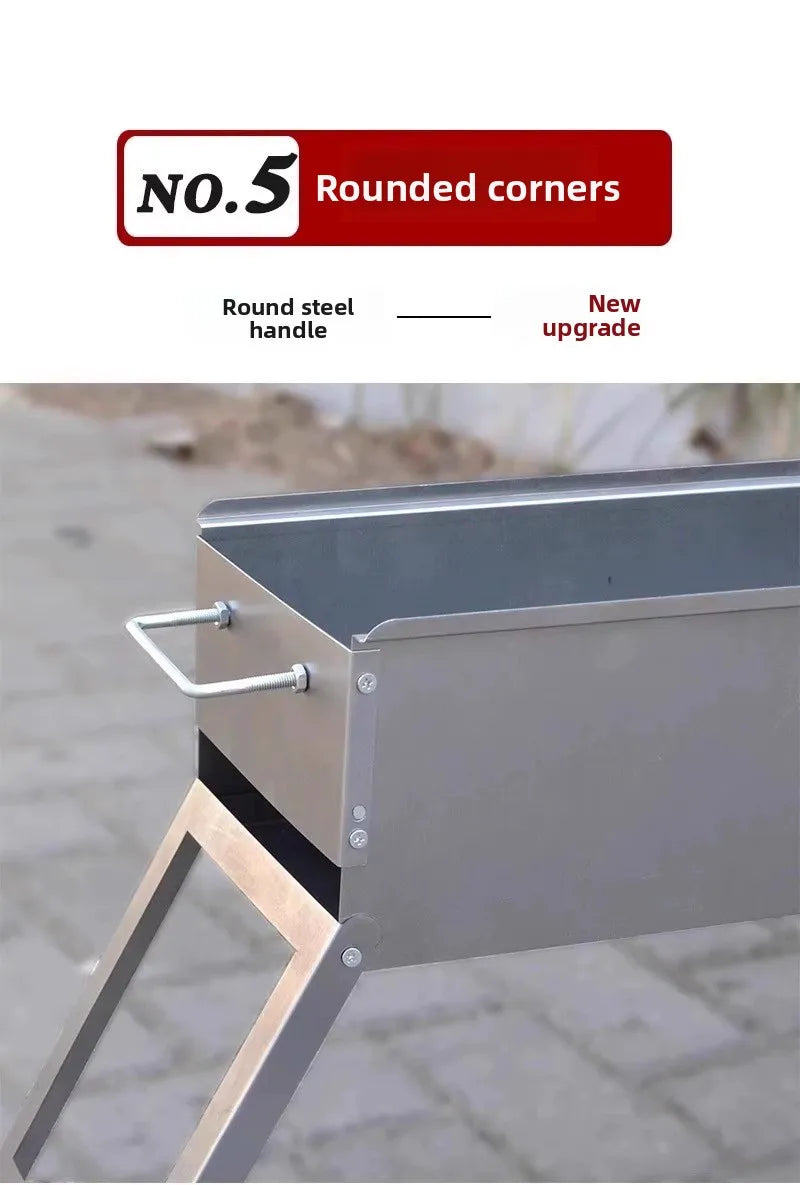 Churrasqueira a Carvão Dobrável para Exterior, Conjunto Completo para Espetinhos de Cordeiro, Mini Churrasqueira Portátil