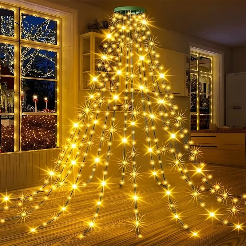Luz decorativa para árvore de Natal, luz de ambiente alimentada por USB, adequada para uso interno e externo, decoração de Natal e feriados.
