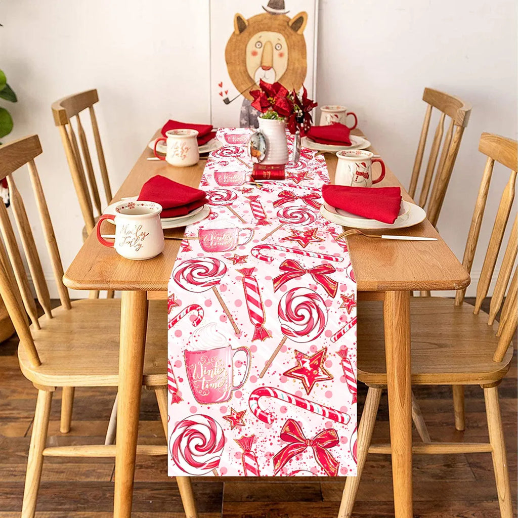 Natal papai noel corredor de mesa navidad natal noel árvore boneco de neve bandeira de mesa feliz natal decoração para casa 2025 ano novo 2026