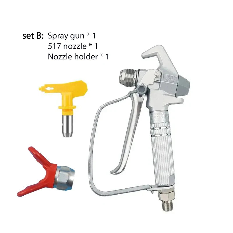 Pistola pulverizadora de tinta mal ventilada de alta pressão 3600psi com ponta de spray 517 e protetor de bico para pulverizador de bomba wagner t-itan pulverização mal ventilada