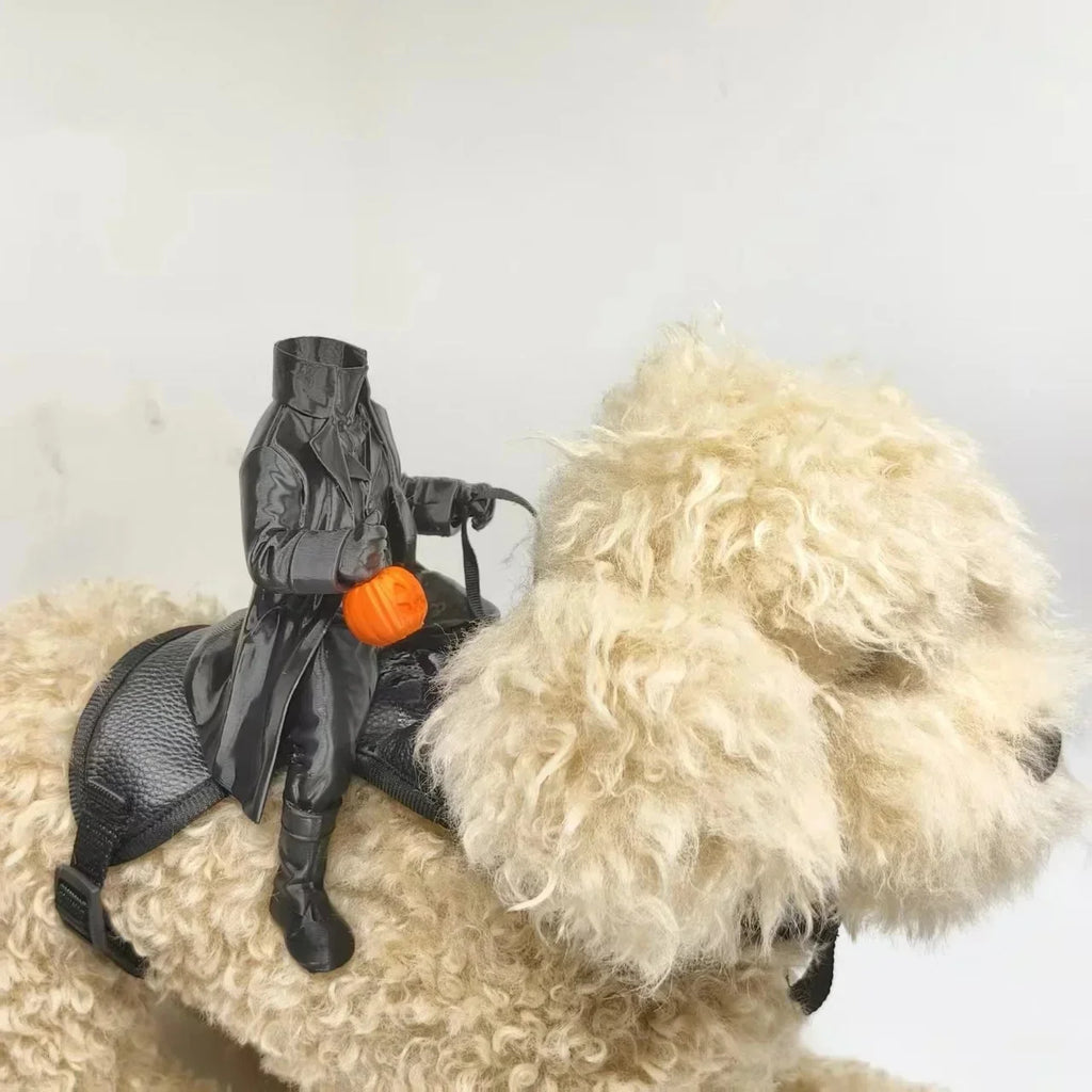 Fantasia de Halloween Cavaleiro Sem Cabeça para Animais de Estimação, Roupa para Gatos e Cães Pequenos, Capa de Boneca de Abóbora, Roupas de Cosplay para Festas, Decoração de Feriados