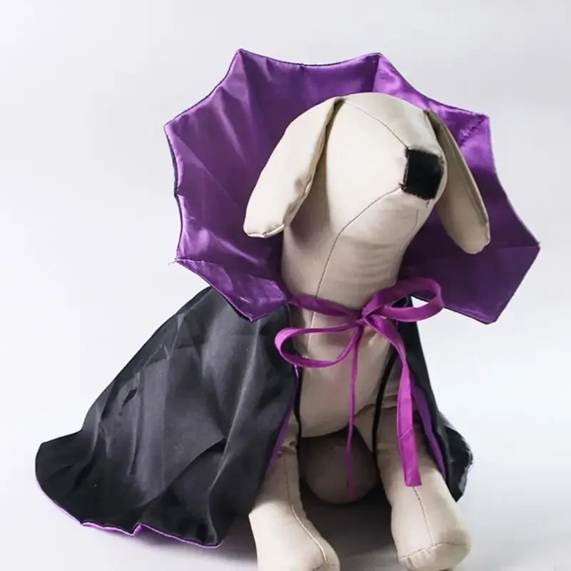 Fantasia halloween para animais estimação, capa fácil usar, amarrada, design confortável, poliéster, roupa para cosplay