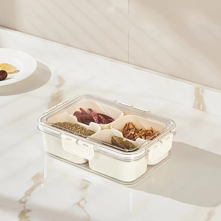 Bandeja de Servir Dividida com Tampa, Recipiente para Armazenamento de Alimentos, Caixa de Lanches, Recipientes para Lanches com 8 Compartimentos, Recipientes para Armazenamento de Frutas
