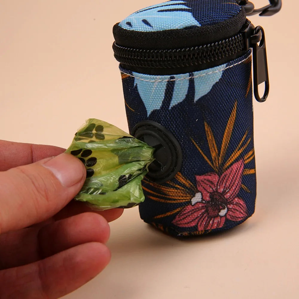 Hangable cão cocô saco dispensador zíper cães andando acessório saco de resíduos titular portátil bonito sacos de lixo organizador suprimentos para animais de estimação