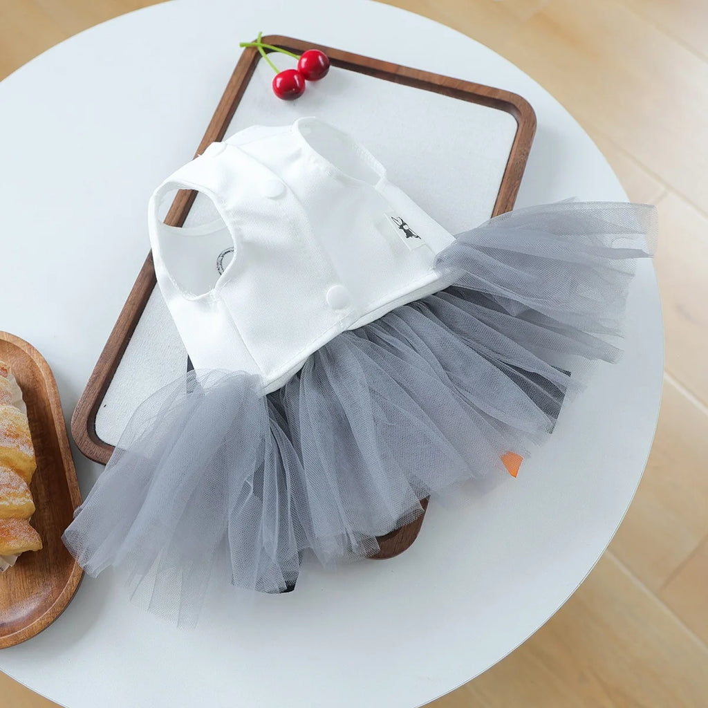 Fantasias de Halloween para Cães: Vestido Elegante para Pets com Saia Tutu – Colete para Cadelas de Outono/Inverno, para Poodles e Raças Pequenas, Gatos