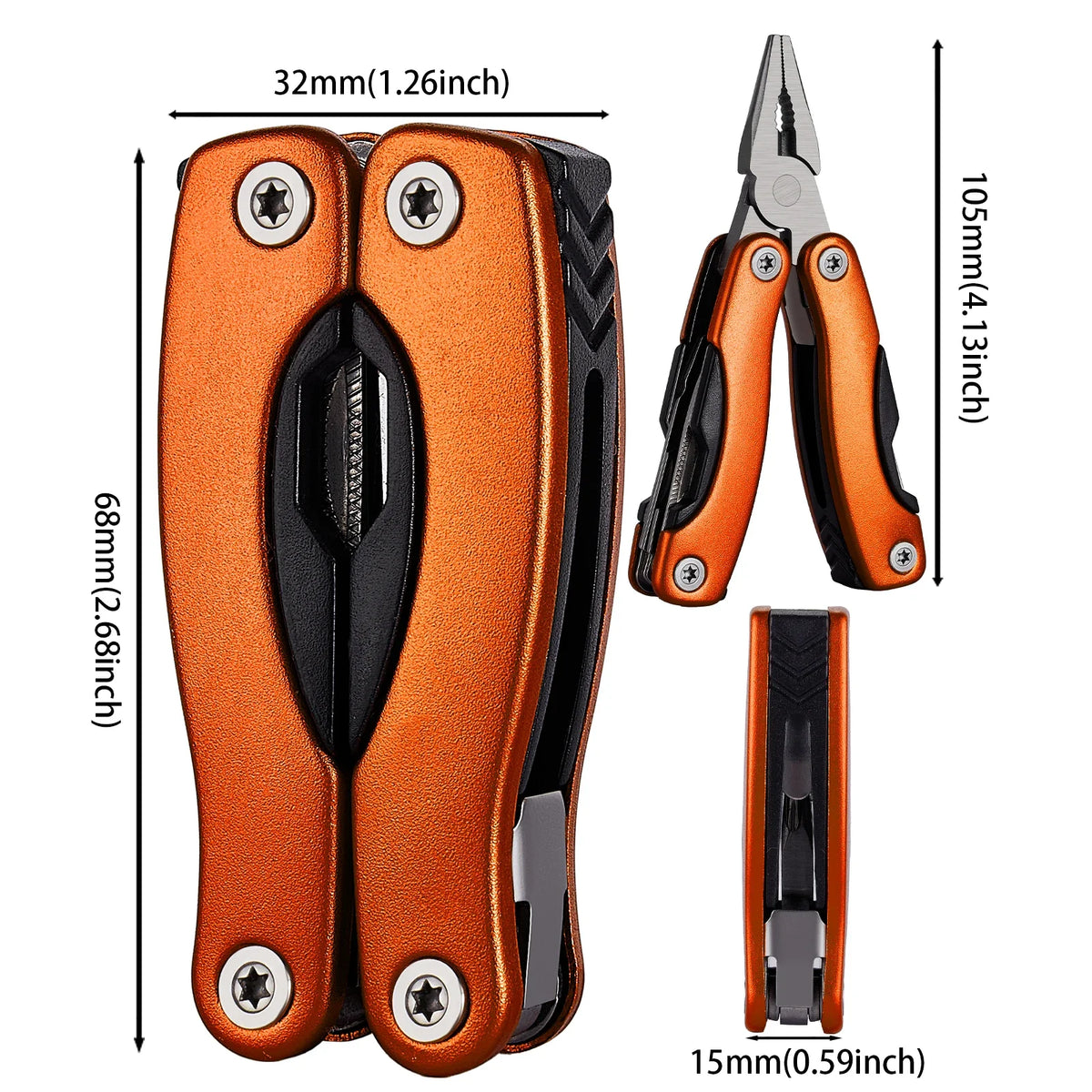 Alicate dobrável multifuncional profissional, mini ferramentas manuais EDC bolso portátil de aço inoxidável, terno de sobrevivência para acampamento ao ar livre - Kasa & Pet