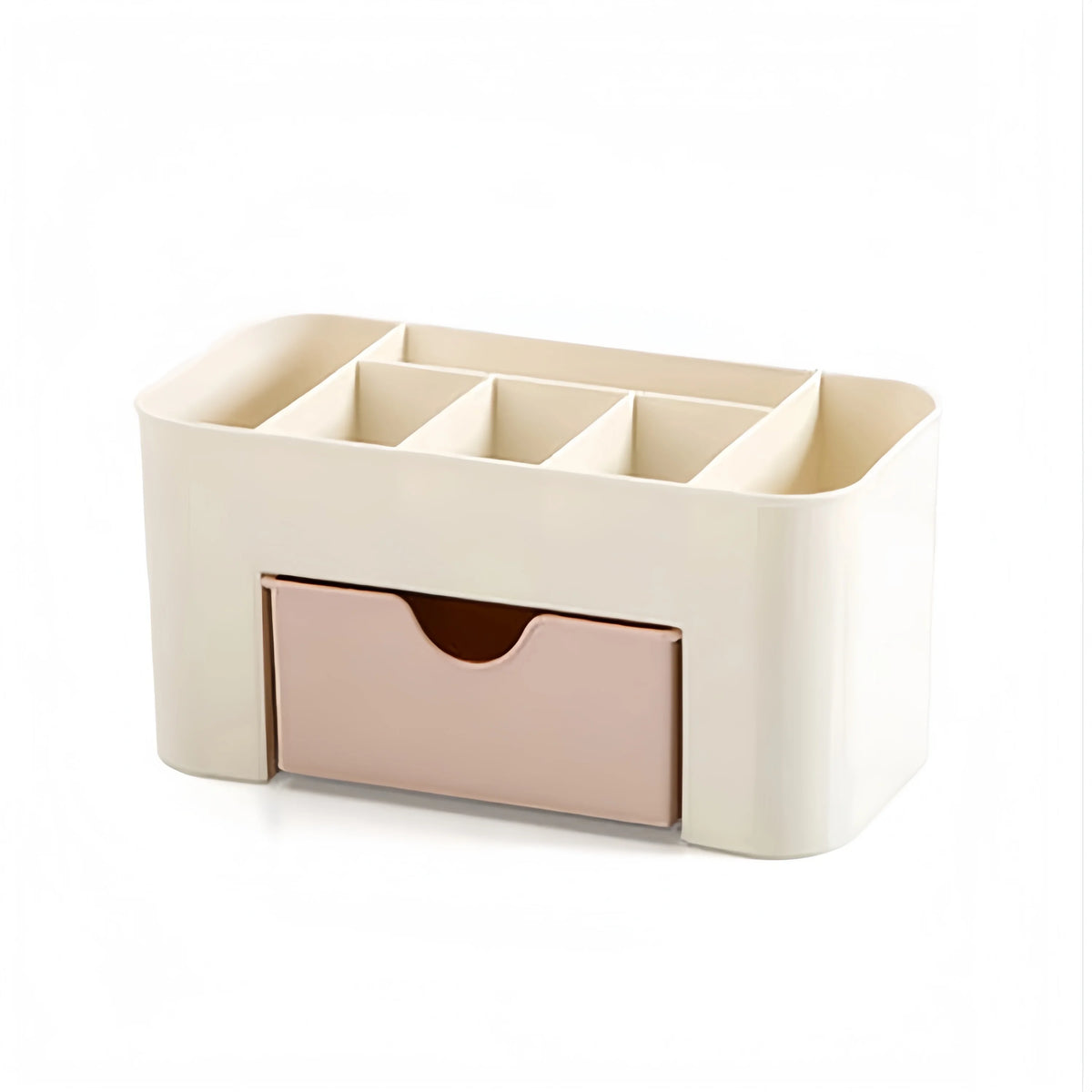 Organizador de Maquiagem com 1 Gaveta, Organizador de Mesa, 6 Compartimentos, Caixa de Armazenamento de Cosméticos para Esmalte, Batom, Pincéis, Joias
