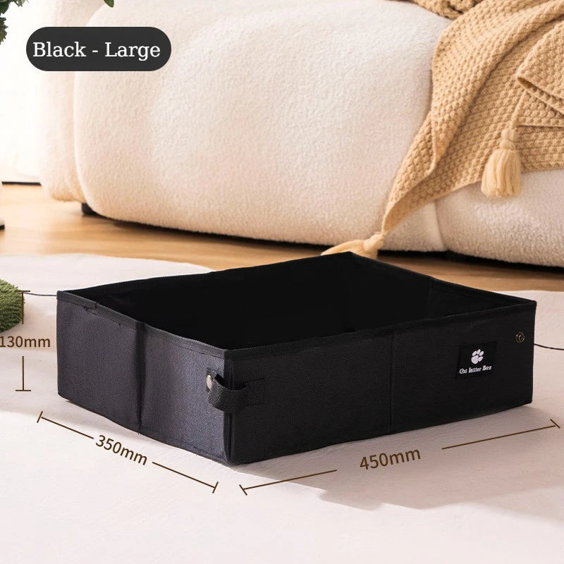 Caixa de Areia para Gatos Dobrável, Impermeável e Reutilizável, Bandeja de Areia Portátil para Viagem, Sanitário para Gatos, Uso Interno, em Casa, em Viagens e Acampamentos