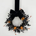 Guirlanda de Abóbora de Halloween com Laço, Guirlanda de Frutas Vermelhas de Outono, Decoração para Porta da Frente