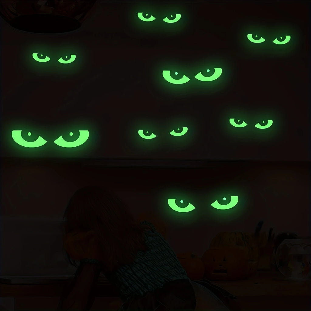 Halloween luminoso adesivos de parede brilho escuro decoração do dia das bruxas criativo esculpido fluorescente festival horror decoração para casa