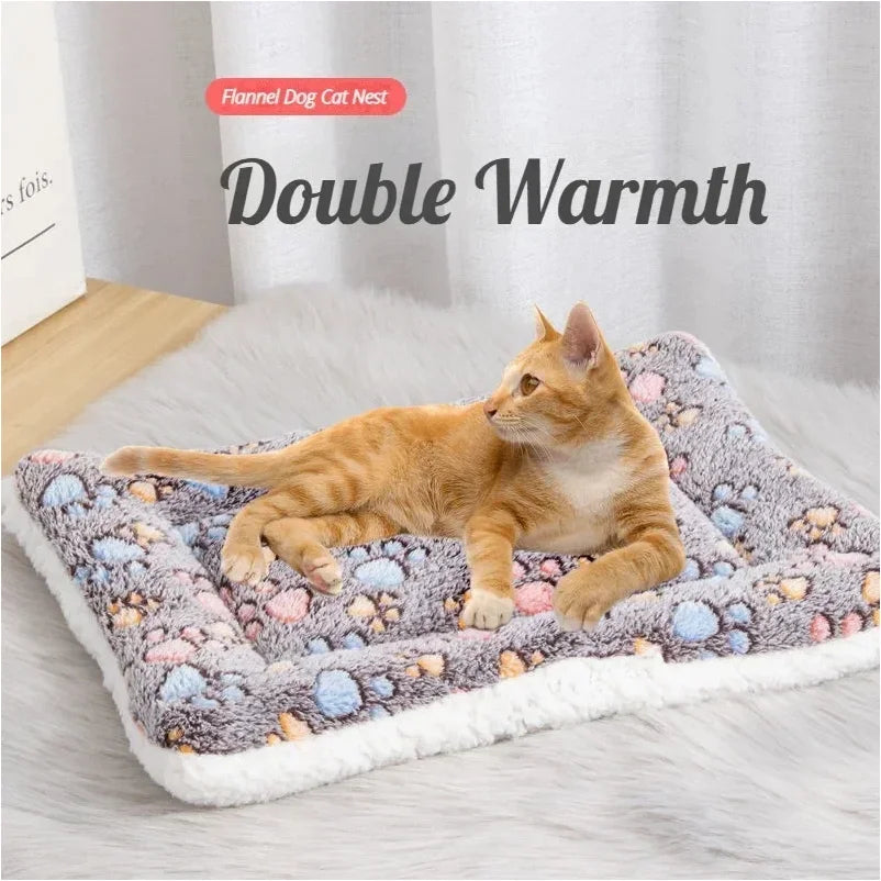 Dupla face pet esteira esteiras de pelúcia curta cama de dormir para gatos cães pequenos bonito almofada para animais de estimação cobertor quente gatinho almofada gato sofá cama