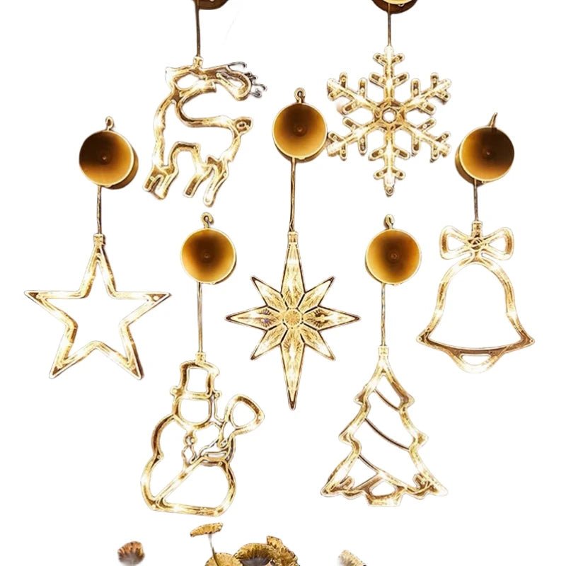 Natal led luz floco de neve santa pendurado otário lâmpada janela ornamentos decoração para casa natal navidad 2023 decoração de ano novo