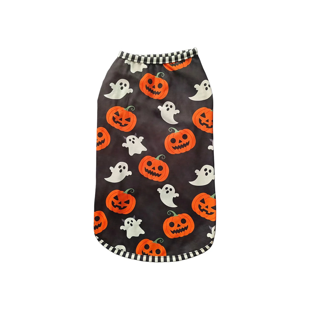 Fantasia de Halloween para Pets: Colete Divertido com Estampa de Abóbora e Morcego para Cães Pequenos - Roupa de Halloween para Pets