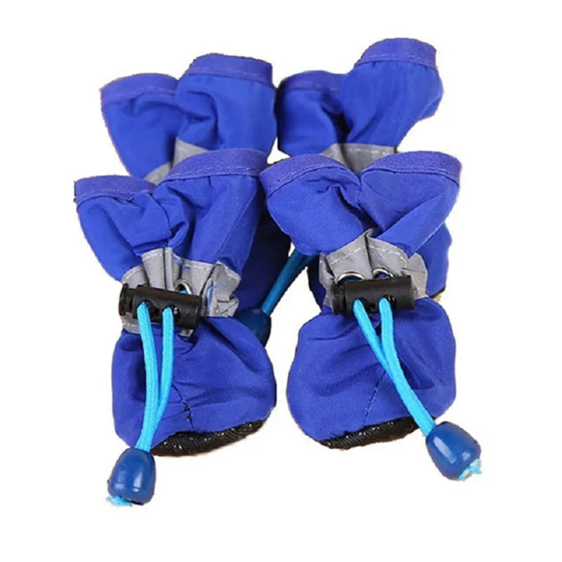 Conjunto com 4 Botas Impermeáveis para Cães, Calçados Antiderrapantes para Gatos e Cães Pequenos, Acessórios para Patas de Animais de Estimação
