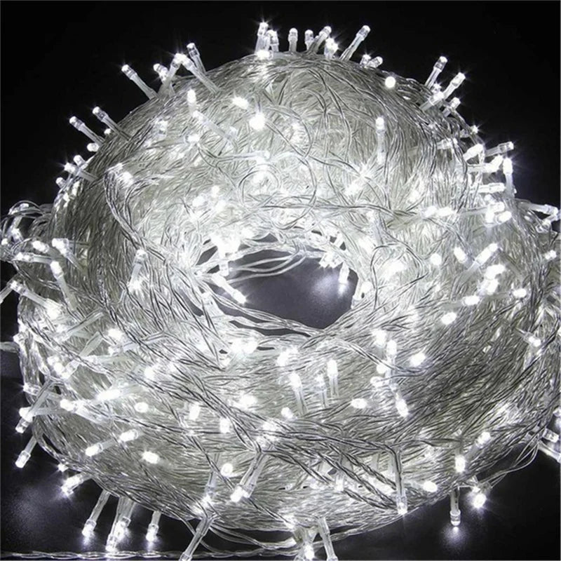 Impermeável LED Garland String Lights, Fairy Light, Árvore de Natal, Decoração do casamento, interior e exterior, 220V, 10m, 20m, 50m, 100m, Lâmpada da UE