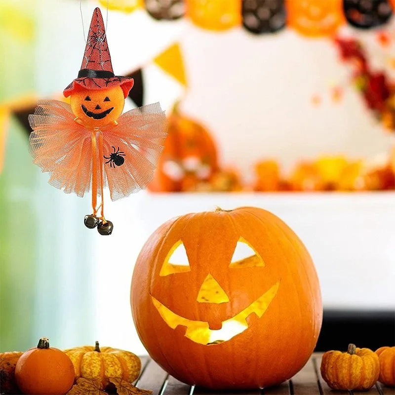 Enfeites Assustadores de Halloween: Bonecos de Pelúcia de Abóbora, Bruxa e Fantasma para Pendurar – Decoração Festiva e Presente de Feriado 2026