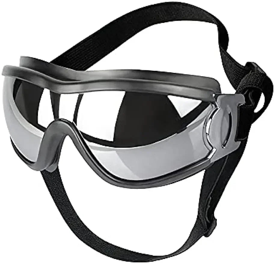 Óculos de sol ajustáveis para cães, com proteção UV, para uso em animais de estimação, proteção para os olhos, cor preta, óculos de sol para cães, artigos para cães.