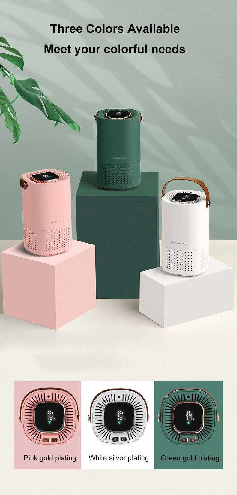 Purificador de Ar Xiaomi Mijia Ionizador Gerador de Íons Negativos Remoção de Odor de Fumaça de Cigarro Filtro HEPA PM 2.5 Purificador de Ar