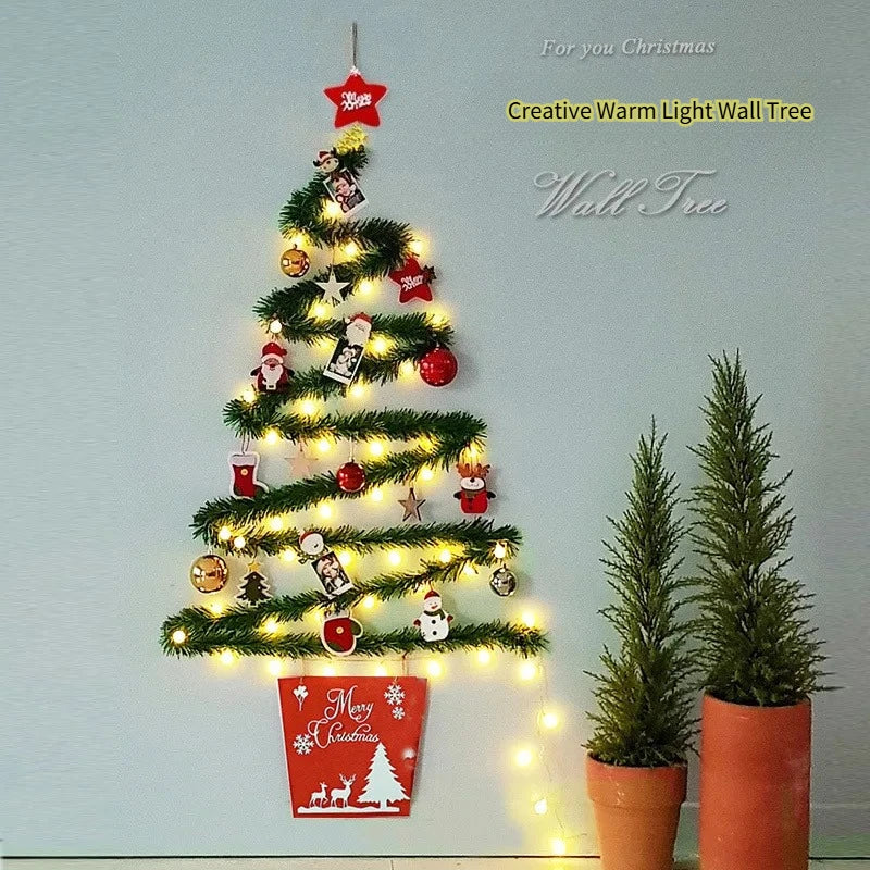 Árvore de Natal Criativa com Luzes, Enfeites de Natal DIY, Árvore de Natal Iluminada, Enfeites de Natal, Árvore Feliz