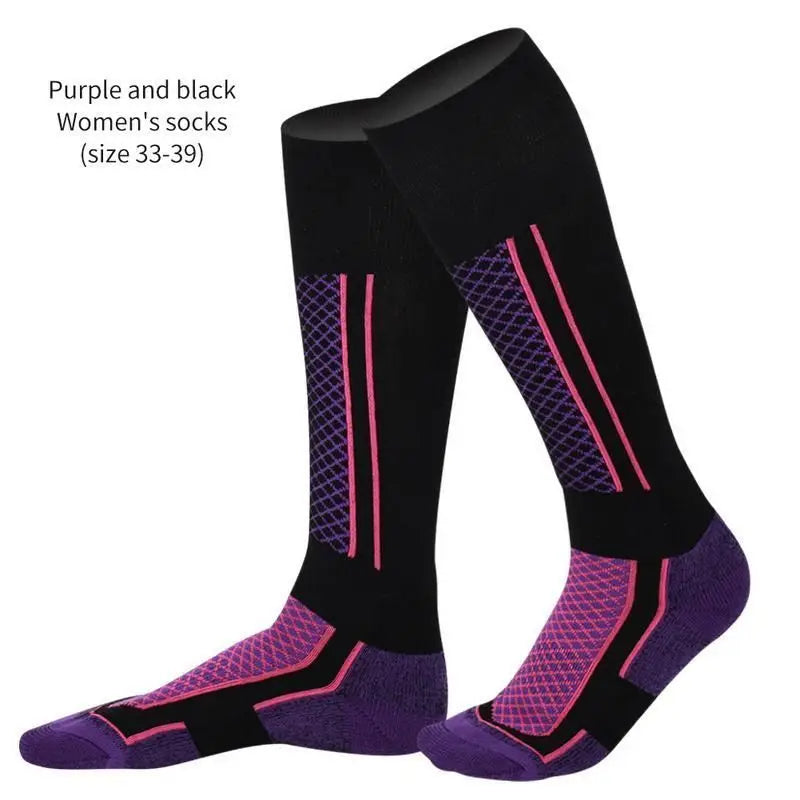 1 Pair Winter Warm Thickened Ski Stockings Hiking Socks for Women, Men, and Children Anti-Cold Skiing Outdoor High Sports Socks